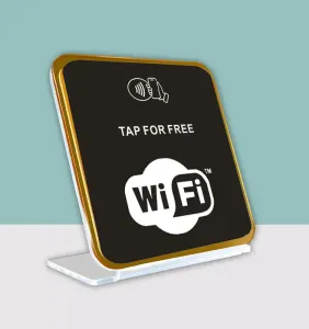 NFC Wi-Fi Share Card & Stand – One-Tap Guest Wi-Fi Access